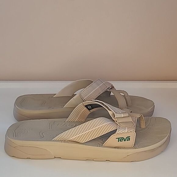 TEVA Revive 95 Slide Comfort Sandals Sesame Tan Cream Men\'s Size 12 EU 45.5 main image 12